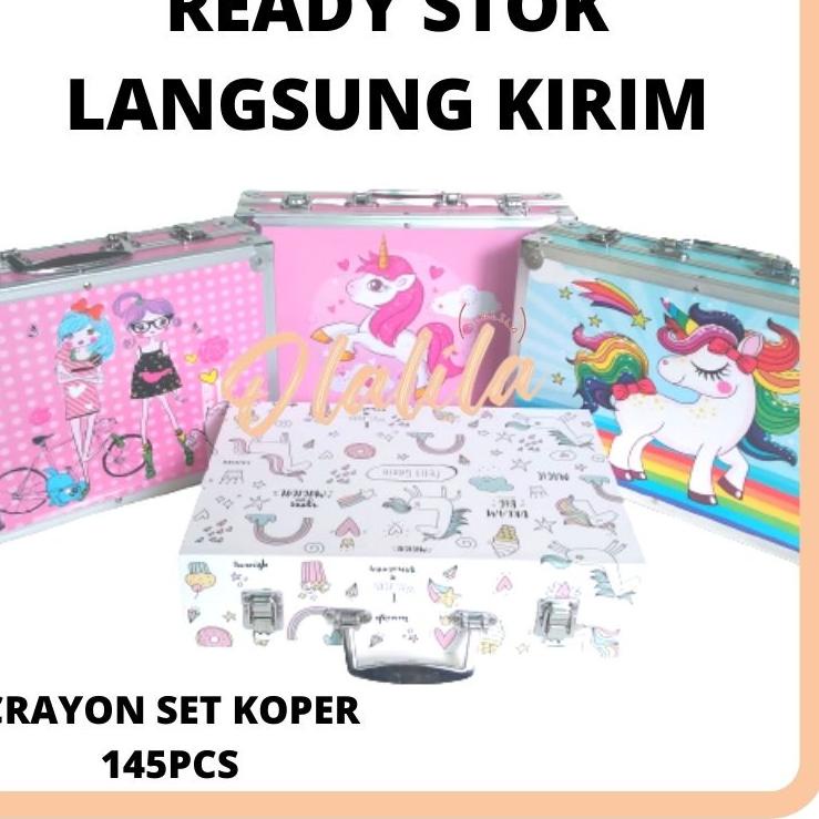 

[KODE PRODUK 8KL7S8295] Crayon Set Koper Premium Lengkap Komplit Besar Mewah 145 pcs New Model crayon souvenir hadiah ulang tahun lebaran