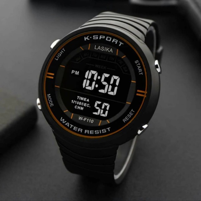 Jam Tangan Kasual Pria Digital K-Sport Hitam