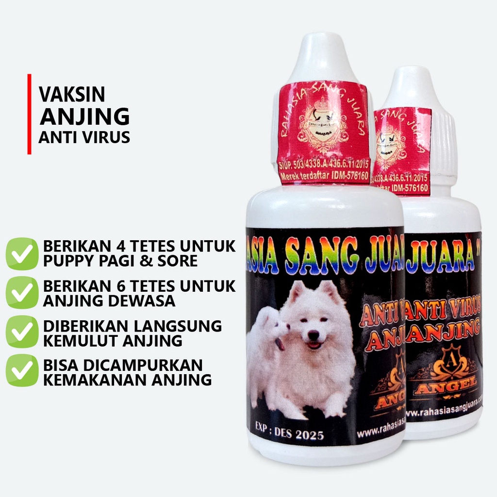 VAKSIN ANJING OBAT ANTI VIRUS ANJING