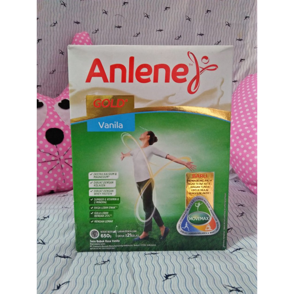 

ANLENE GOLD VANILA 650 GRAM - HTA SUSU PAMPERS DIAPERS ANAK