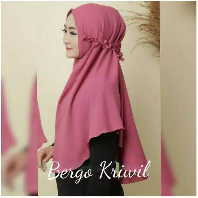 jilbab dewasa / jilbab instan /allsize bahan diamond / BERGO DEWASA KRIWIL-1