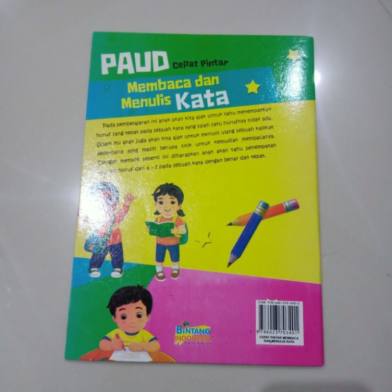 buku anak, buku cepat pintar membaca dan menulis kata