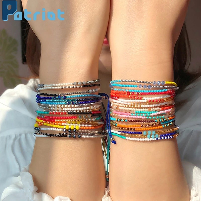 [ Popular  Adjustable Multi-layer  Ethnic Rope Bracelet ] [ Fashion Handmade Bohemian Beads Bracelet  ] [ Colourful Seed Bead Charm Bracelet ]