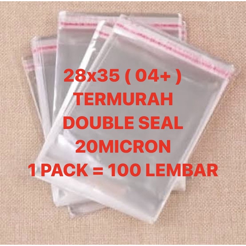 28x35 04+ 20 MICRON | 100 LEMBAR OPP SEAL PLASTIK PACKING BAJU