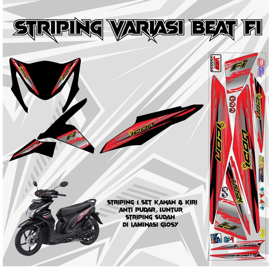 STRIPING VARIASI MOTOR BEAT FI ICON SPOT