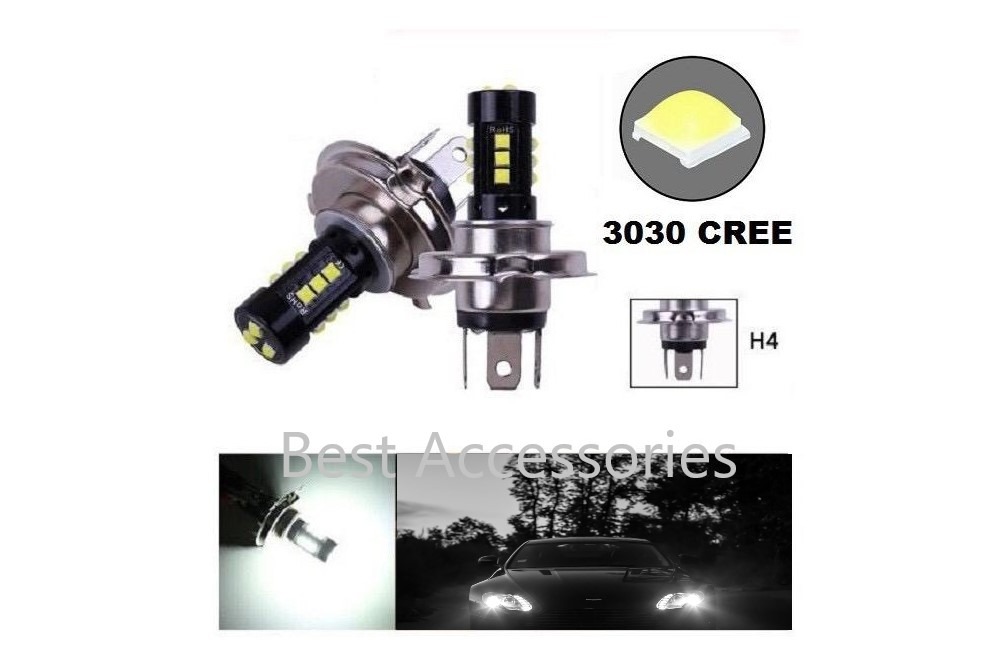 Lampu Utama LED H4 BLACK 15W 6000K 15SMD 647