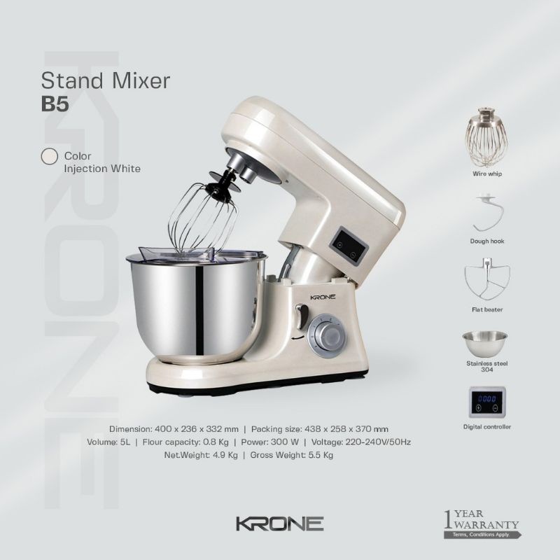 Stand mixer 5l crown krone b5 mixer duduk planetary mixer donat roti
