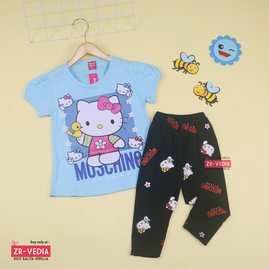 Setelan Hello Katty uk 3-4 Tahun / Baju Anak Perempuan Karakter Murah Celana Legging Panjang Import