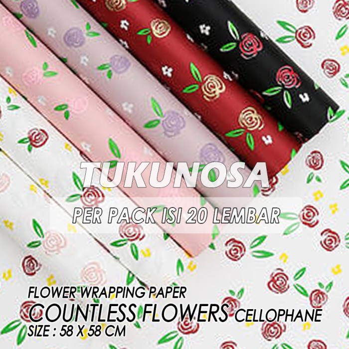 

PERPACK FLOWER WRAPPING PAPER COUNTLESS FLOWERS CELLOPHANE - KERTA BUKET BUNGA CELLOPHANE PAPER KERTAS BUCKET
