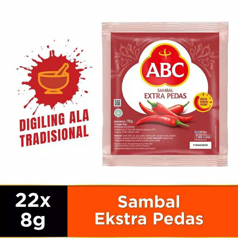

SACHET ABC Saus Extra Pedas Isi 22 Sachet @ 8 GR
