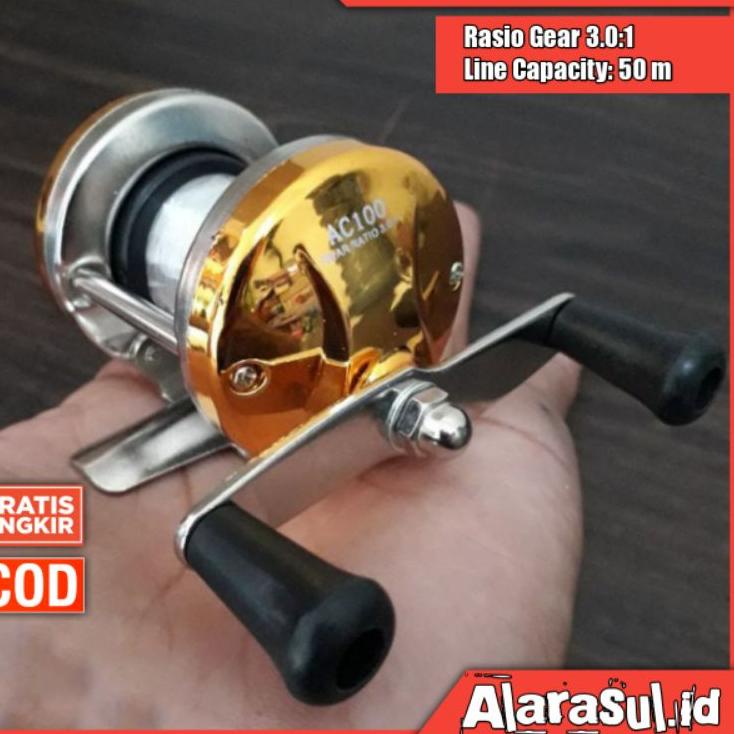 TrxOo5O9--Rill Mini Reel Pancing Mini Rill Pena AC100 Series Mini Reel Pancing Fishing 3.0:1 50 M