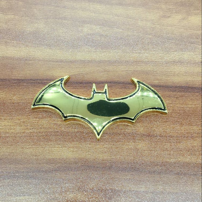 1pc Stiker Emblem Logo Batman 3d Bahan Metal Untuk Mobil / Truk / Motor