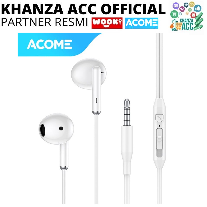 KHANZAACC ACOME AW06 Wired Earphone Semi In Ear Headset Bass