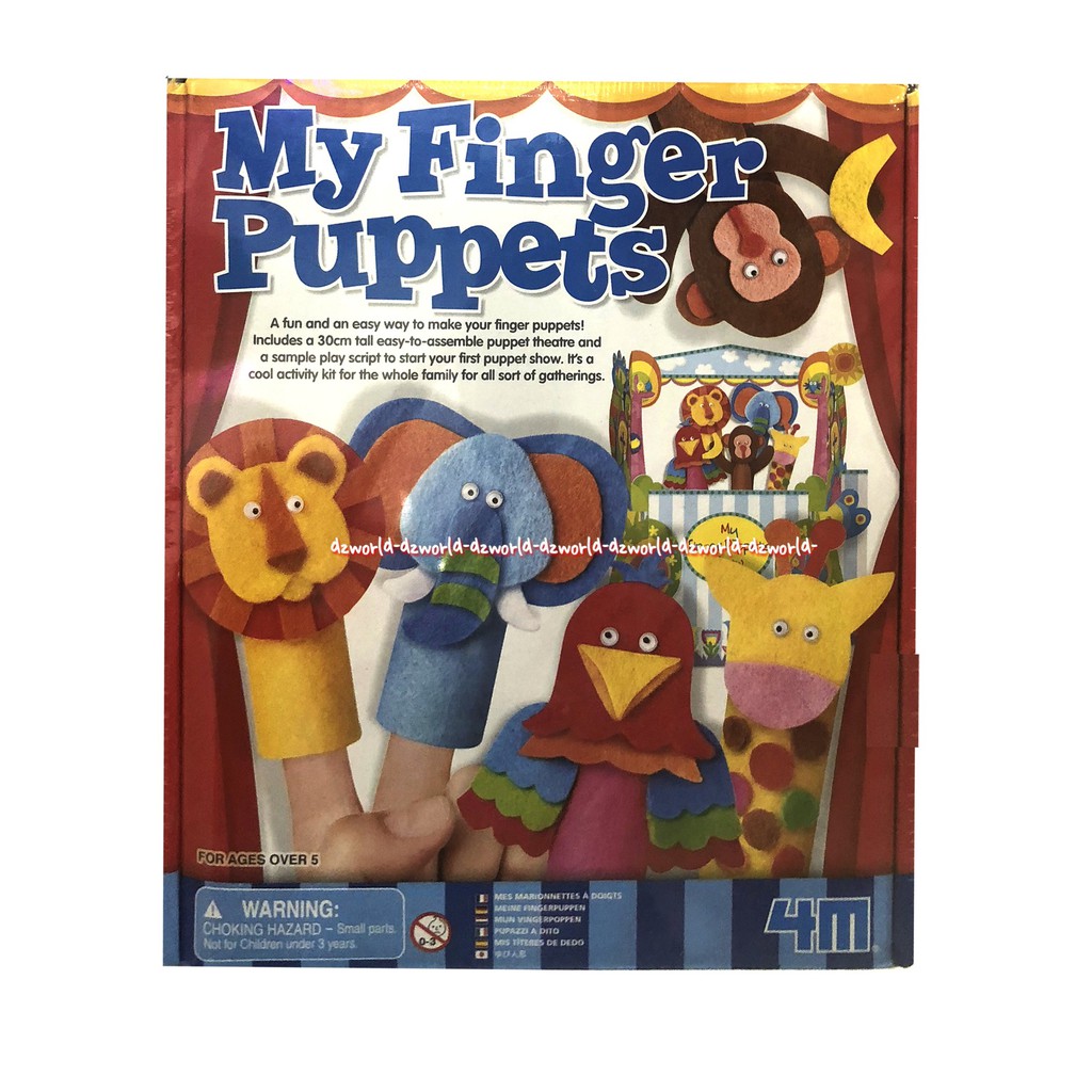 4M My Finger Puppets Mainan Membuat Kreasi Boneka Tangan Peralatan Kerajinan Tangan