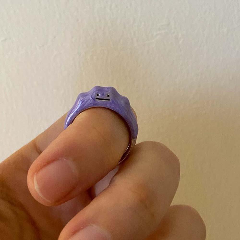 MXBEAUTY Cute Open Rings Girls Fashion Jewelry Finger Rings Women Korean Personality Dreamy Purple Smile Alloy/Multicolor