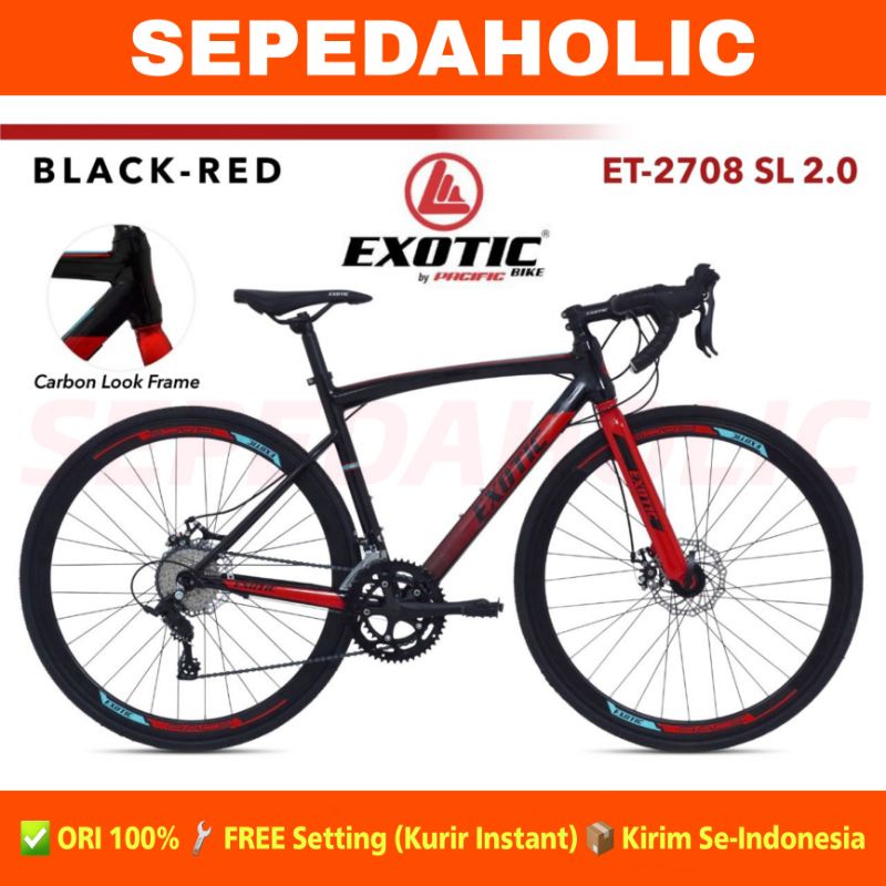 Roadbike EXOTIC 2708 SL 2.0 Sepeda Balap 700C Alloy 2x8 Speed Rem Cakram