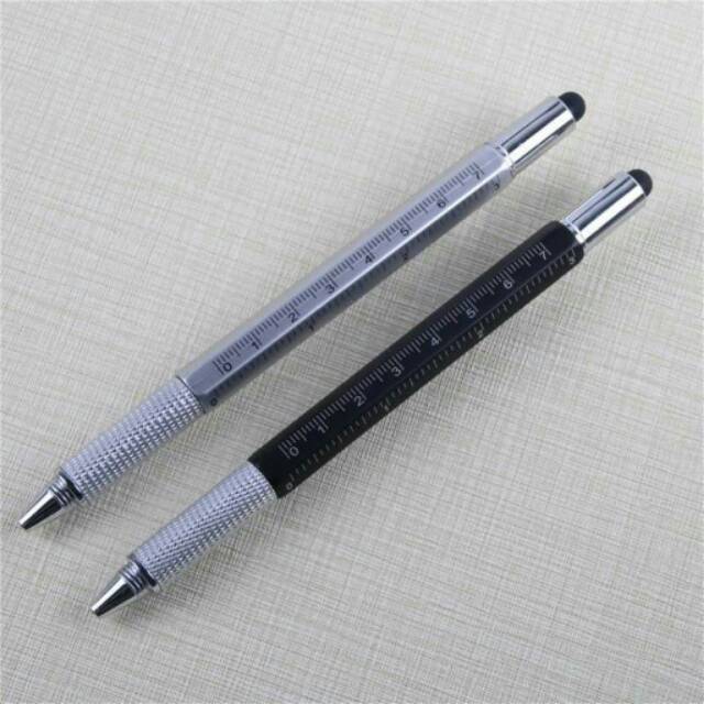 

Pena Multifungsi Plastik Stylus + Penggaris + Level + Obeng