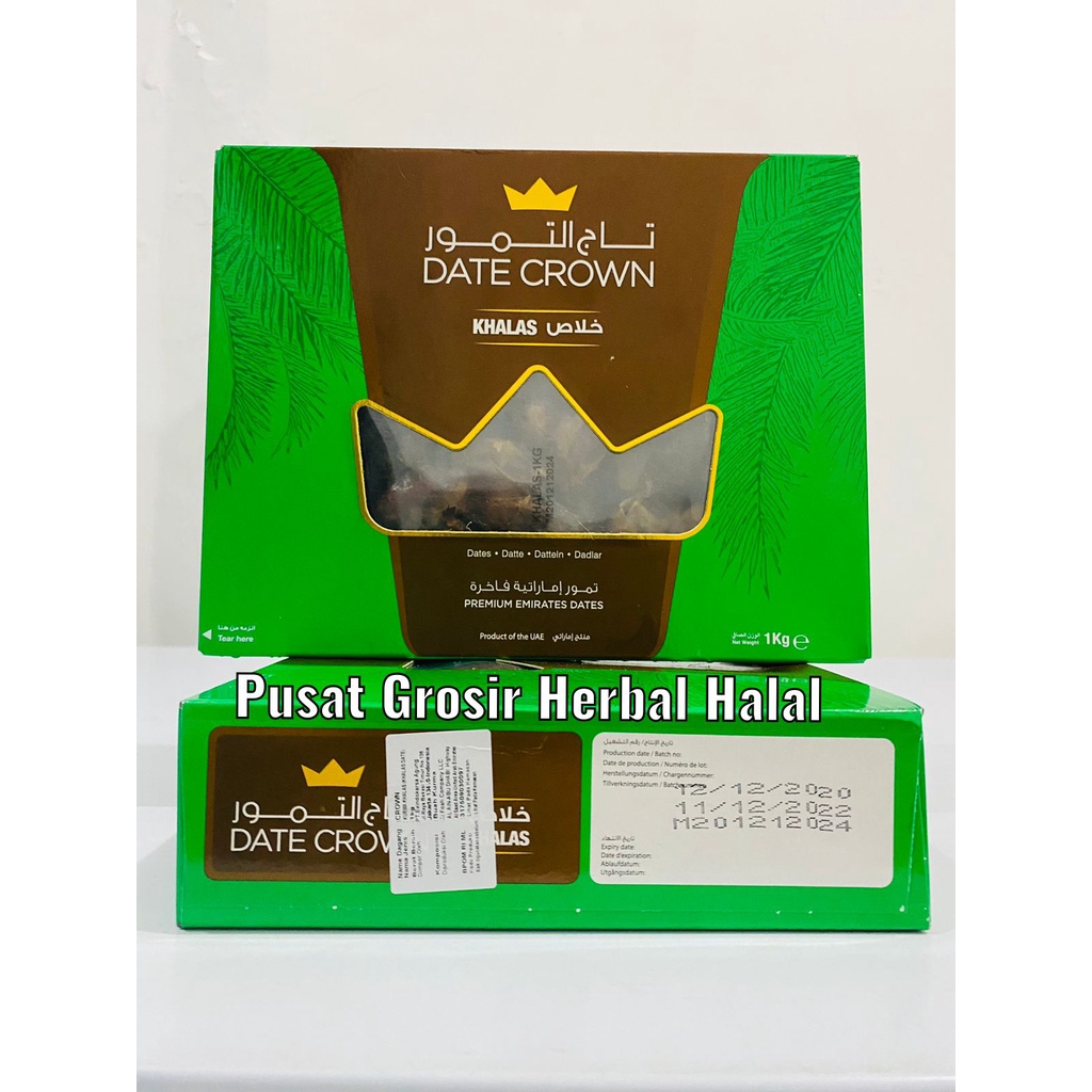

Kurma Khalas Date Crown 1Kg Premium Fresh Kurma Lebih Lembut dan Paling Enak Dari Yg Lainya