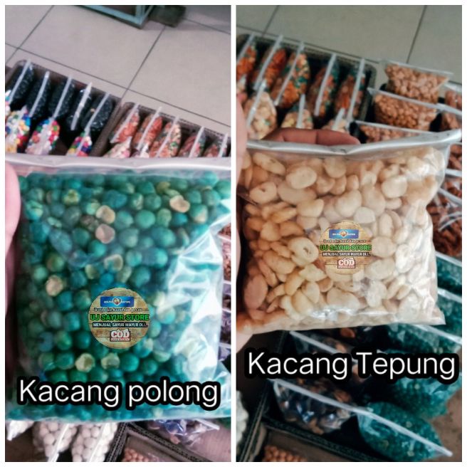 

2 paket hemat snack cemilan murah kacang polong dan kacang tepung
