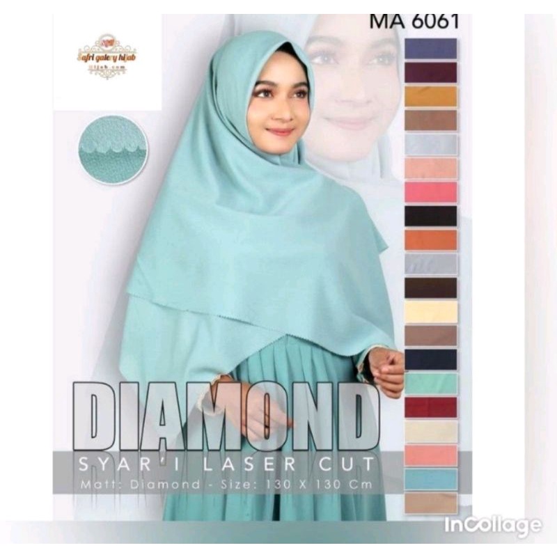 hijab segi empat jumbo ,hijab Az-zahra jumbo,diamond syar'i lasercut