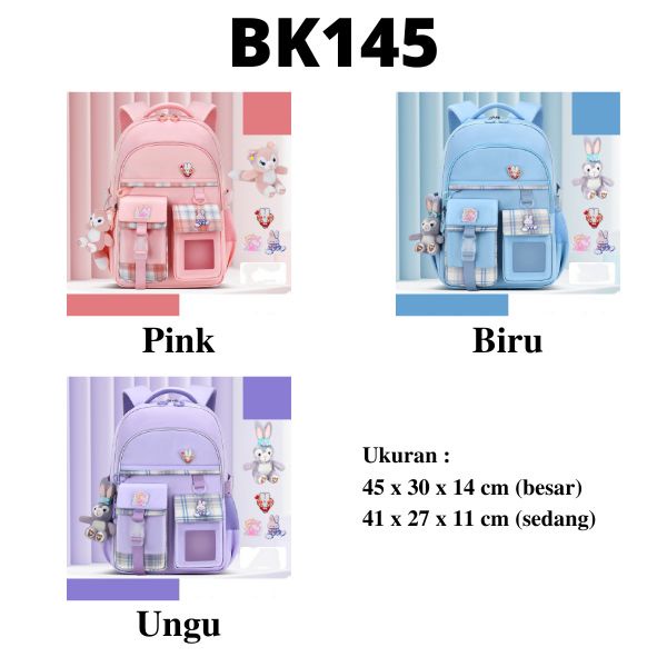 MIKADO - BK145 TAS SEKOLAH ANAK PEREMPUAN TAS RANSEL ANAK TAS ANAK TK RANSEL SEKOLAH ANAK PEREMPUAN