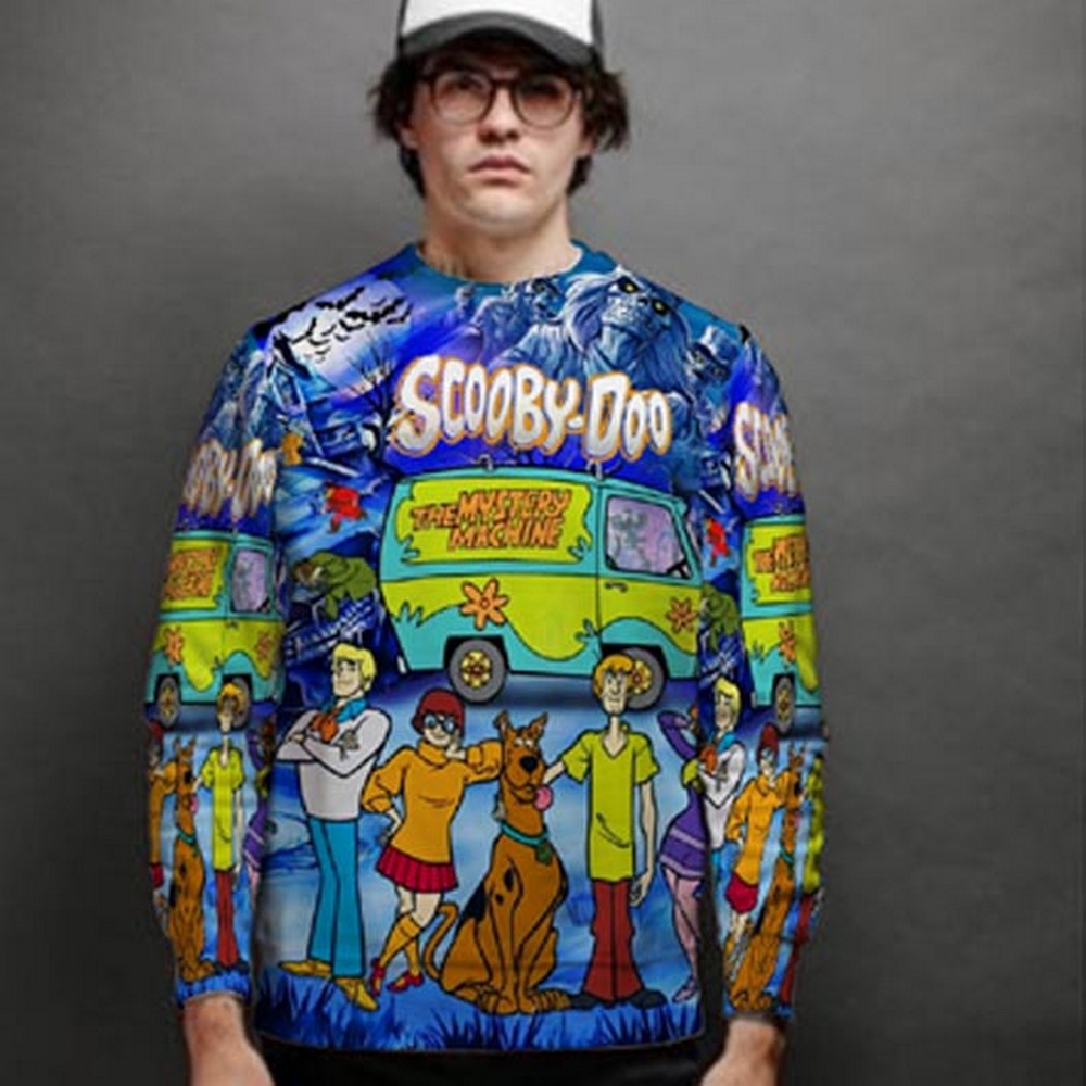 Casual Jaket Sweatshirt Scooby Doo SKU-7434106510560 Sweat Shirt Fullprint Bahan Polyester Jersey St