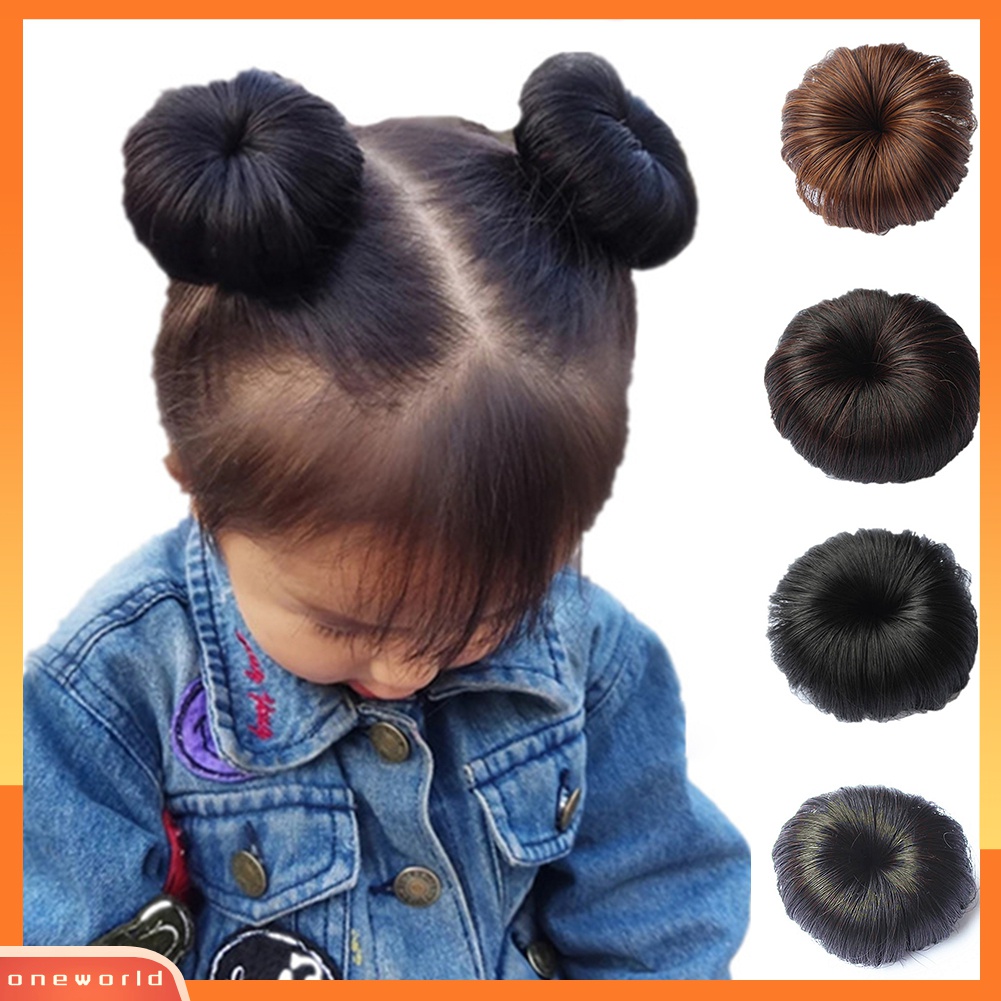 (ONWO) Wig / Rambut Palsu Model Sanggul / Cepol / Donat / Chignon Untuk Anak Perempuan