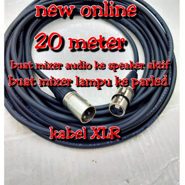 Kabel parled/mic XLR female 3 pin to male 3 pin 20Meter