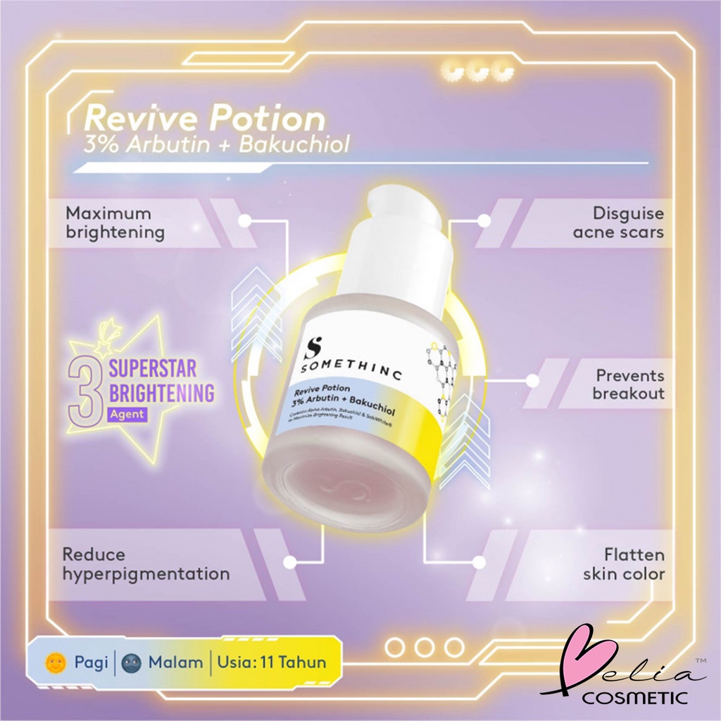 ❤ BELIA ❤ SOMETHINC Serum Revive Potion 3% Arbutin Skin Solver Defender Bakuchiol Away Solution Snow Retinoid Vita Propolis Arbutin Dark Spot Reducer BHA Salicylic Acid Resurrect Multibiome Retinol