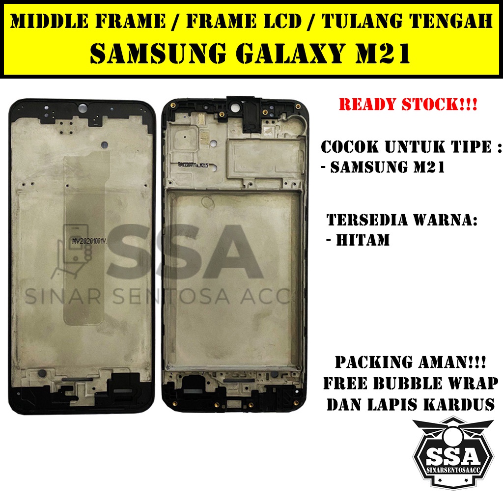 Tulang Tengah Middle Frame LCD Samsung Galaxy M21 Original 100% Tulang Casing Bezel Bezzel Bazel Handphone HP Ori Original Awet Murah M 21