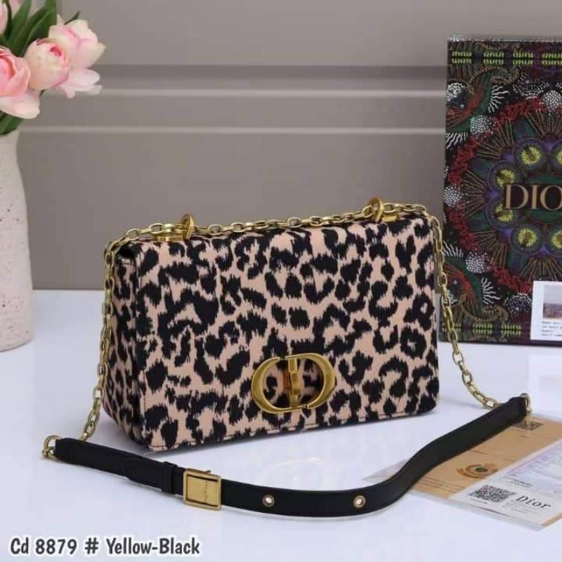 NEW ITEM d*r caro leopard tas leopard macan free box