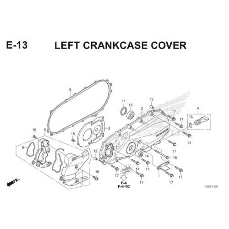 1964AK25600 Tutup CVT Cap L Cover  Beat Esp New K81 Scoopy eSP K93 1964AK25600