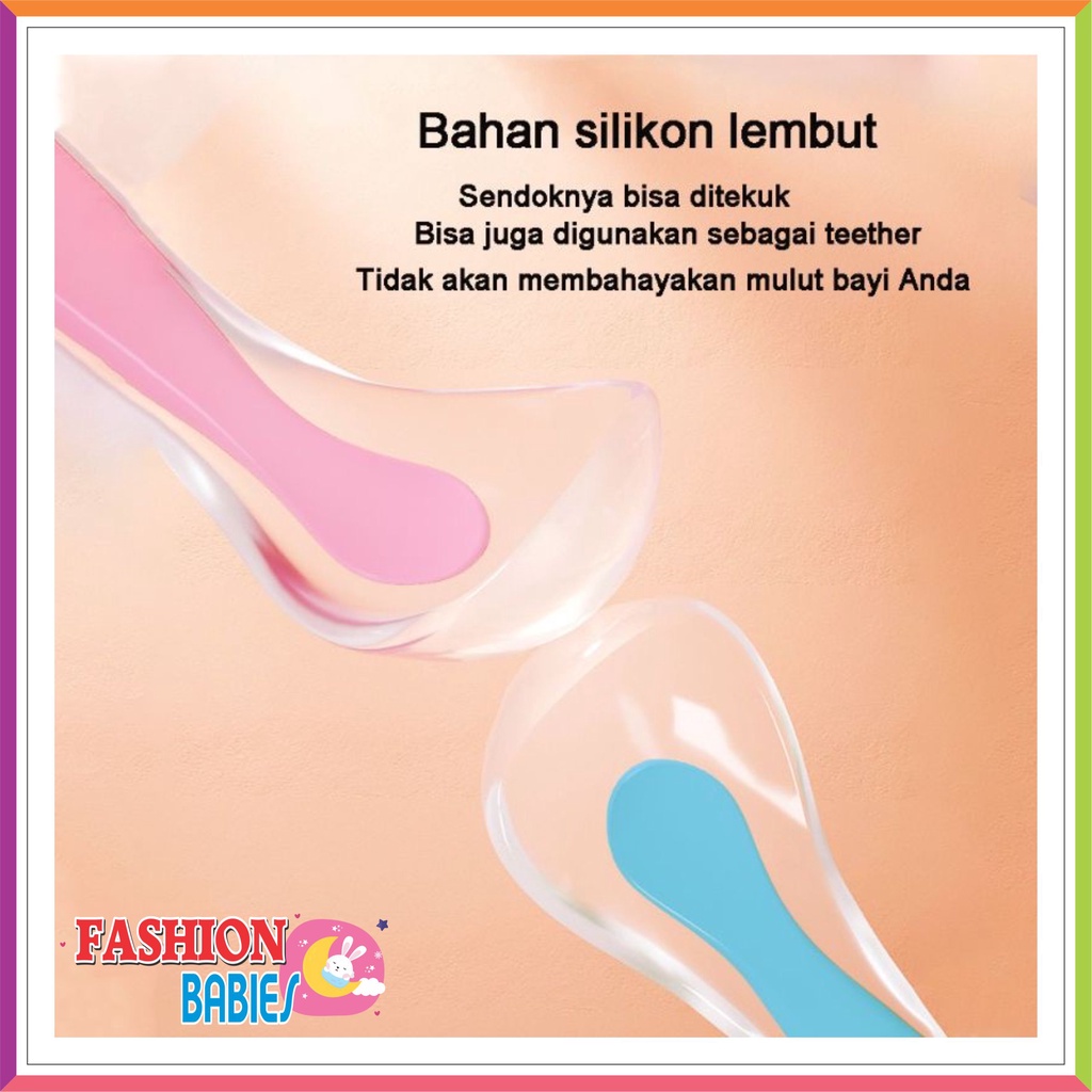 SENDOK SILICON TEETHER ALAT MAKAN BAYI | SENDOK SILICON FOOD GRADE ❤ Fashionbabies ❤