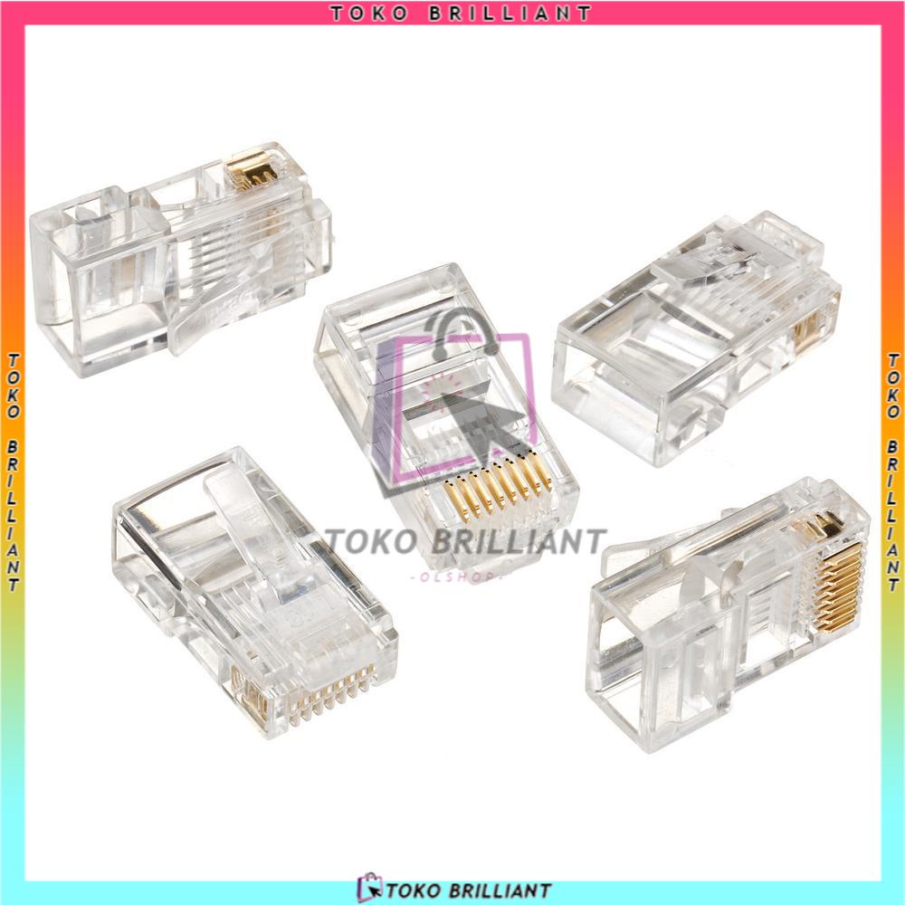 Jual Konektor 100pcs / 50pcs LAN RJ-45 Cat.5e Modular Plug connector [Bisa Bayar Ditempat]