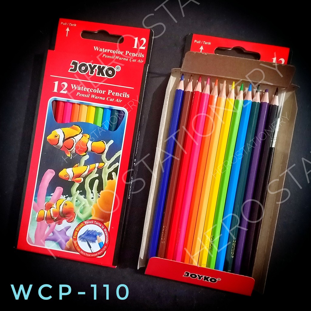 

Pensil warna cat air watercolor joyko 12 warna WCP-110