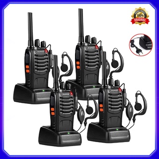 [Promo Paket 4 Units ] Walkie Talkie HT Handy Talky Talkie ORI BF 888S/1909 2 Way Radio Walkie Talkies Set Recharge With Earpieces Jarak Jauh ASLI BAOFENG ORIGINAL IMPORT