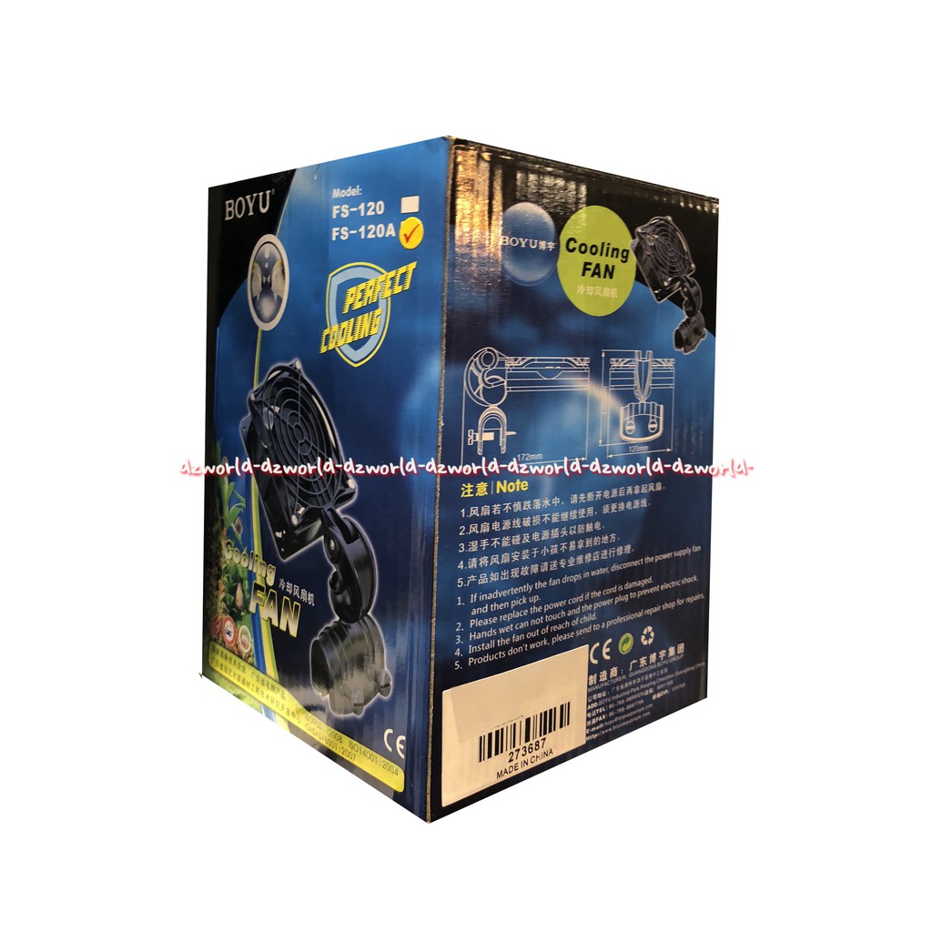 Boyu Perfect Cooling Pendingin Mesin Aquarium Kipas Akuarium Untuk Menurunkan Suhu Air Boyyu Fs-120A Cooling Fan Aquarium