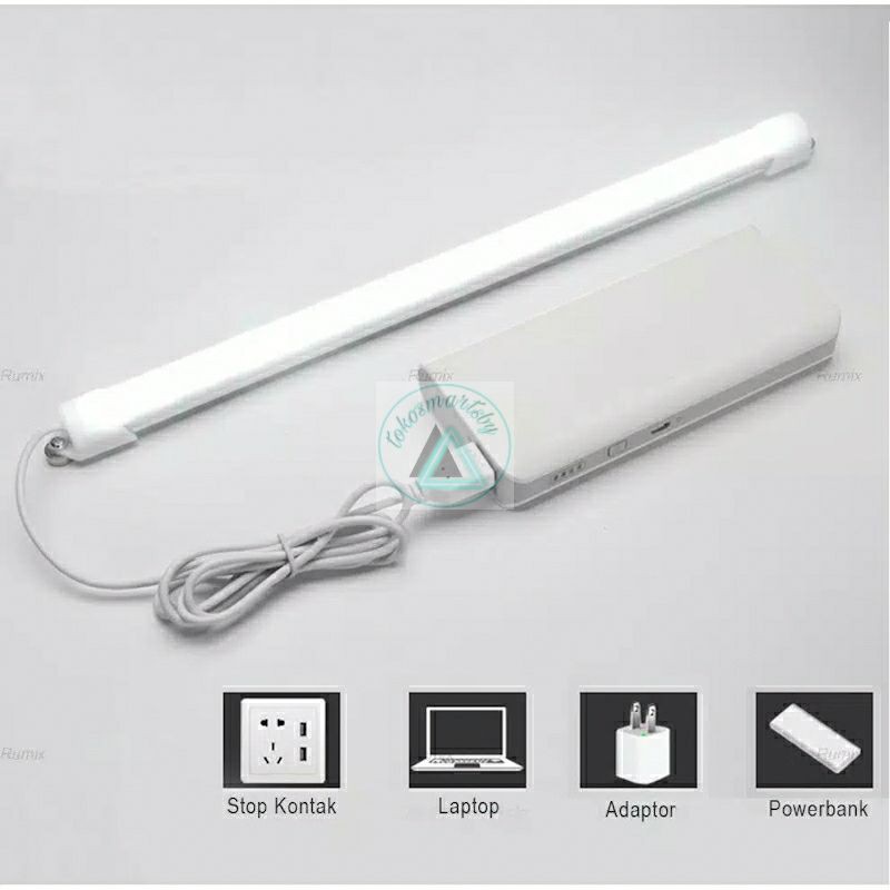 Lampu Neon Panjang Strip Tabung LED USB 5v / Lampu Belajar / Lampu Dapur