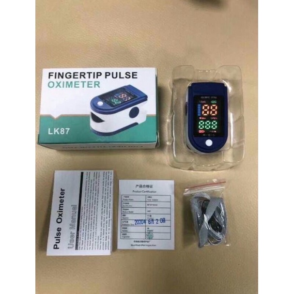 FINGERTIP PULSE OXYMETER FINGERTIP OXIMETER SPO2 LED FULL COLOUR LK87 LK88 ORIGINAL PREMIUM GROSIR TERMURAH