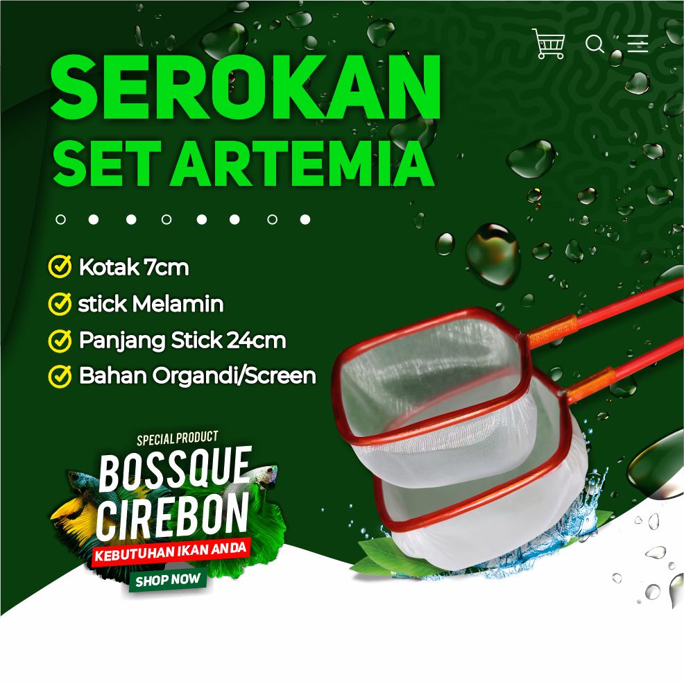 Serokan Set Artemia 1 Set Isi 2 Melamin Kotak 7cm Seser Saringan ikan Cupang Jentik Kutu Air