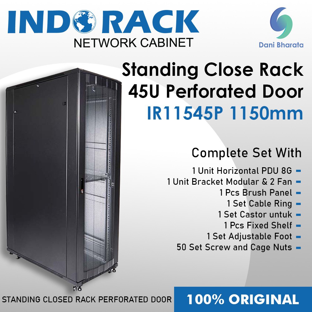 INDORACK Standing Close Rack 45U Perforated Door IR11545P Depth 1150mm