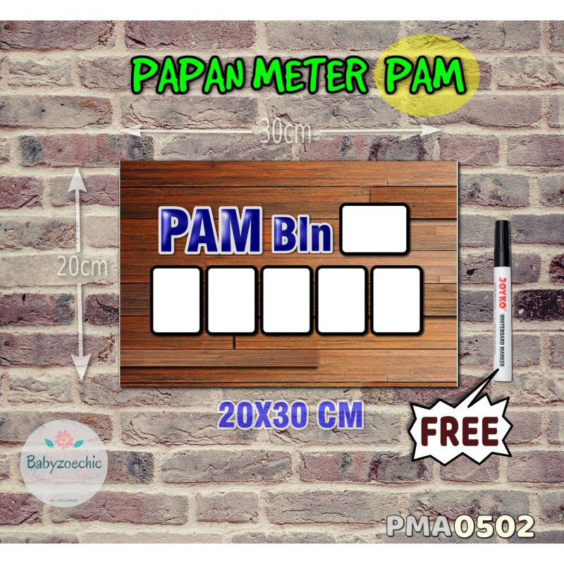 

Zoe Papan Meter Listrik PLN PAM motif Unik - Wooden 02