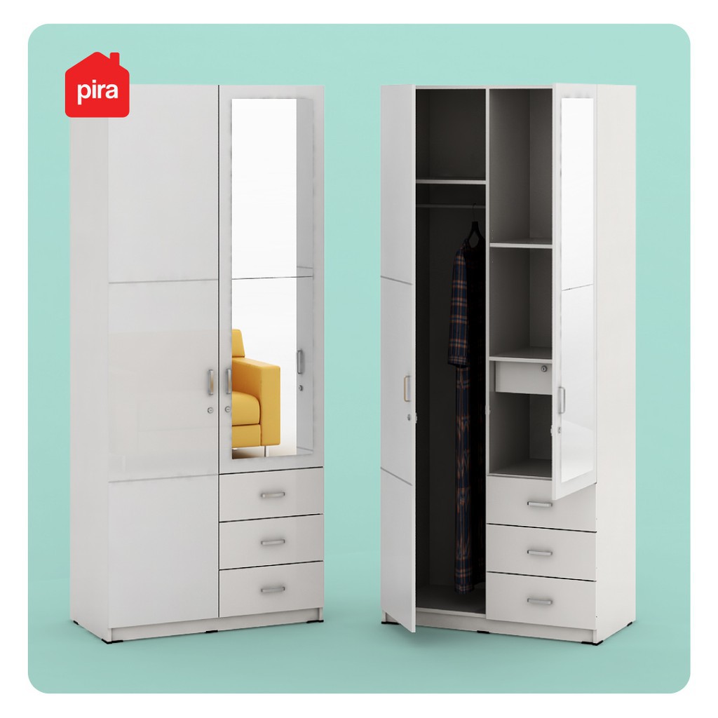 Pira Bavarian - Warking WD2DR N GL Lemari Pakaian 2 Pintu