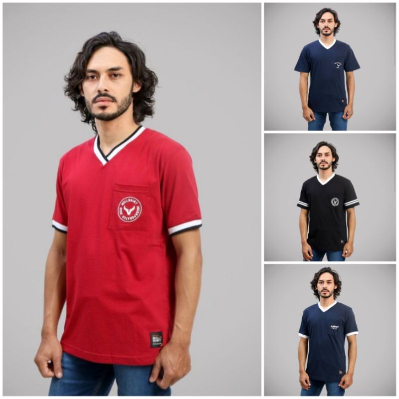 Kaos Kerah Leher V Neck Pria Baju Distro Bandung Original