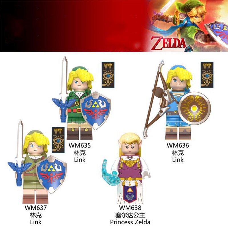 Game Legend 4PCS Zelda Link Princess Zelda Blok Bangunan Boneka Adventure