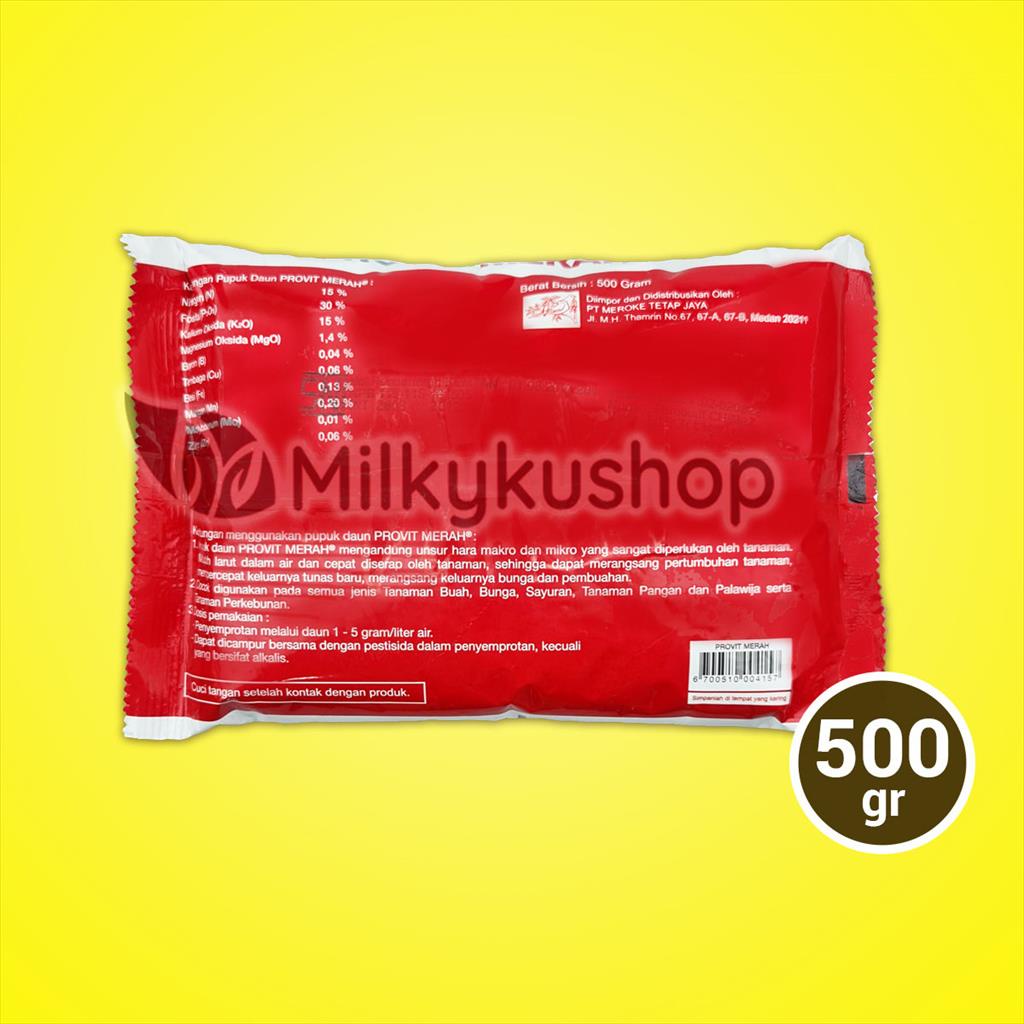 PUPUK MEROKE PROVIT MERAH NPK 500 GRAM KEMASAN PABRIK NPK DAUN