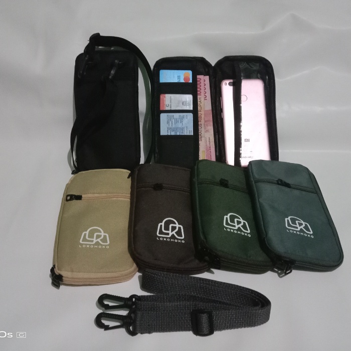 Tas Selempang Mini Leher Gantung Hanging Wallet Kartu Hp Lokomoko Tas Leher Viral