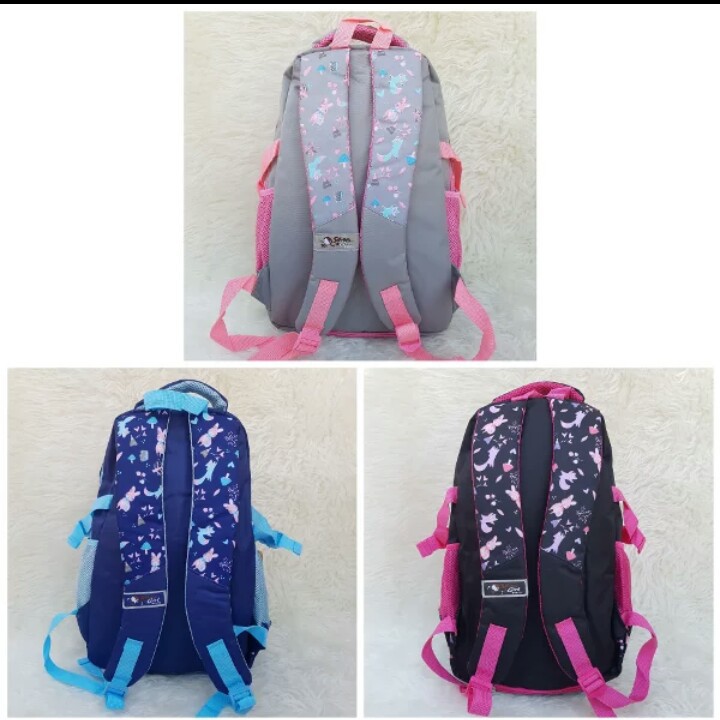 silver gilr tas ransel laptop anak tas sekolah anak tas alto original - free rain cover