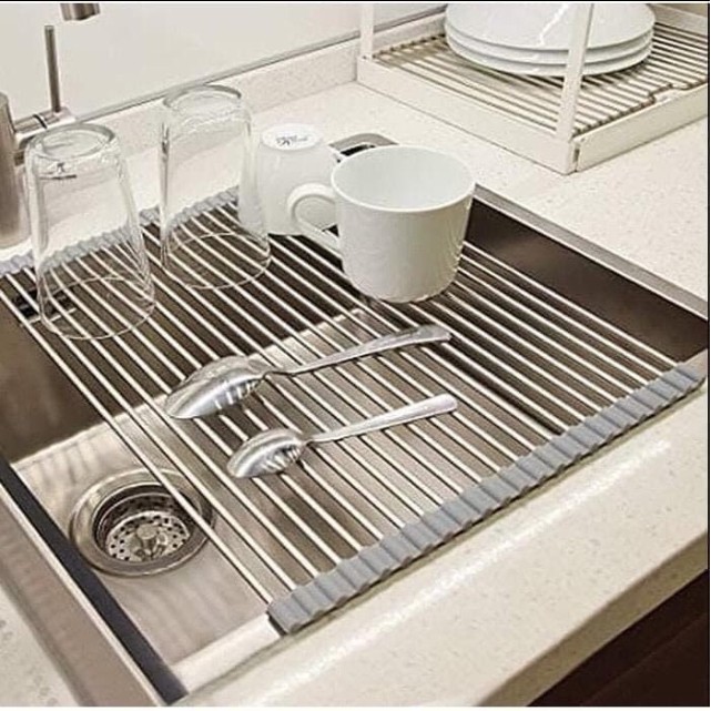 Rollable silicon drain rack magic sink rack