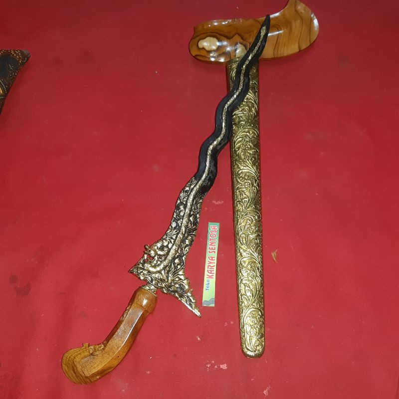 Keris Nogo Sosro Luk 9 Kinatah Kunigan sandangan model solo